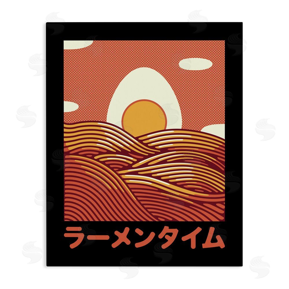 Tobe Fonseca Minimalist Egg & Ramen Sunset Stretched Canvas Wall Art