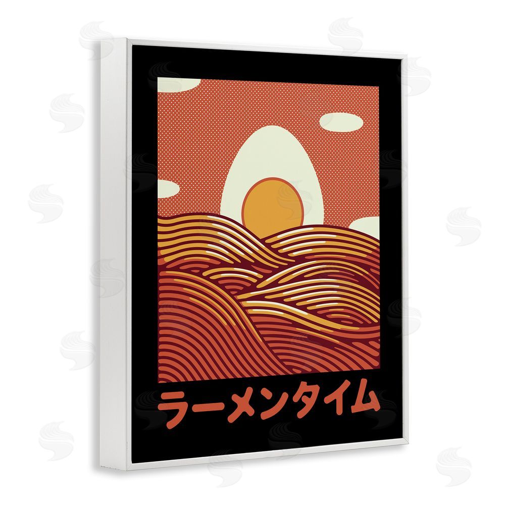 Tobe Fonseca Minimalist Egg & Ramen Sunset White Framed Giclee Wall Art Print