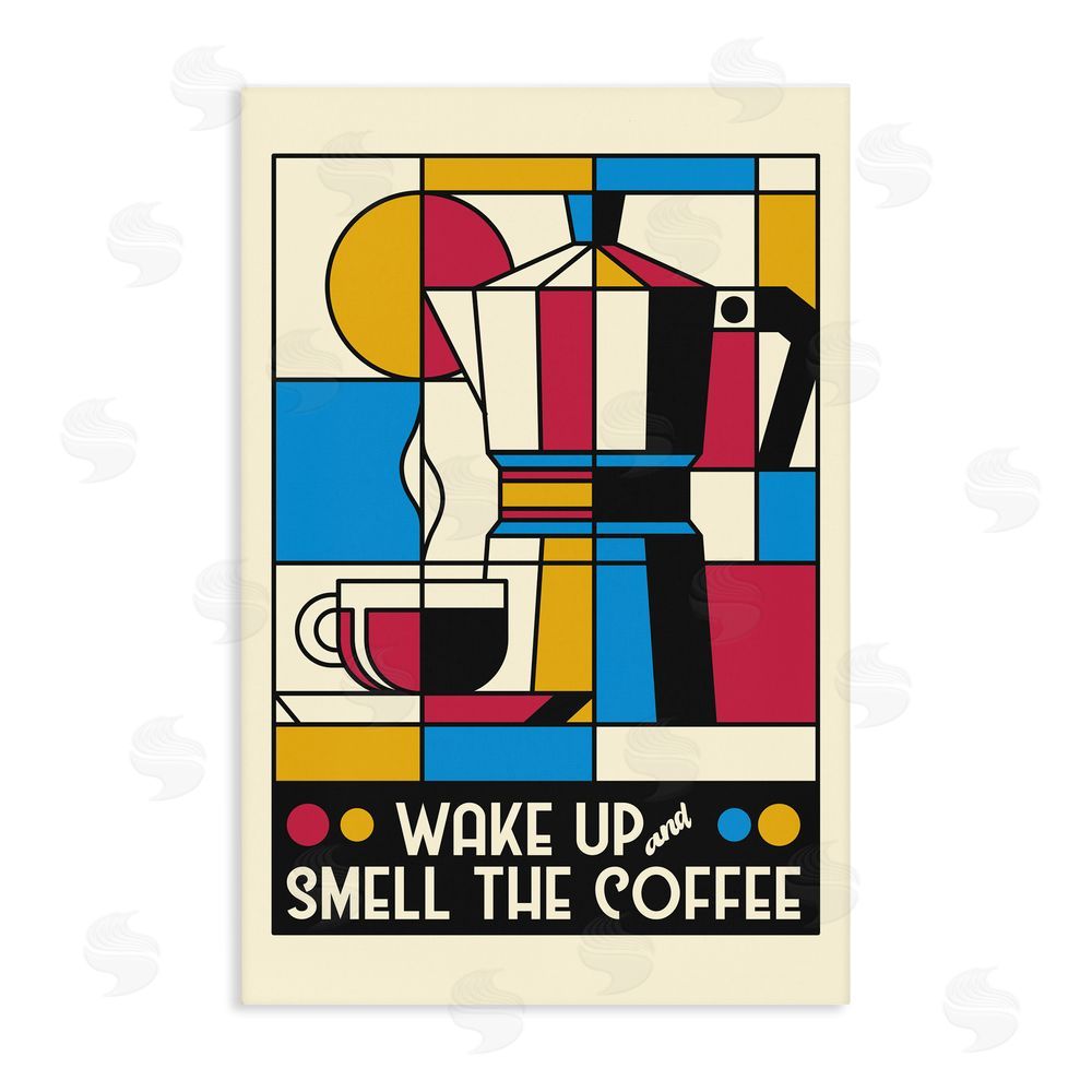 Tobe Fonseca Retro Wake Up & Smell Coffee Stretched Canvas Wall Art Print