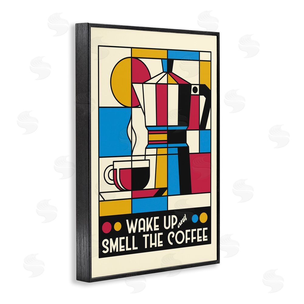 Tobe Fonseca Retro Wake Up & Smell Coffee Black Framed Giclee Wall Art Print