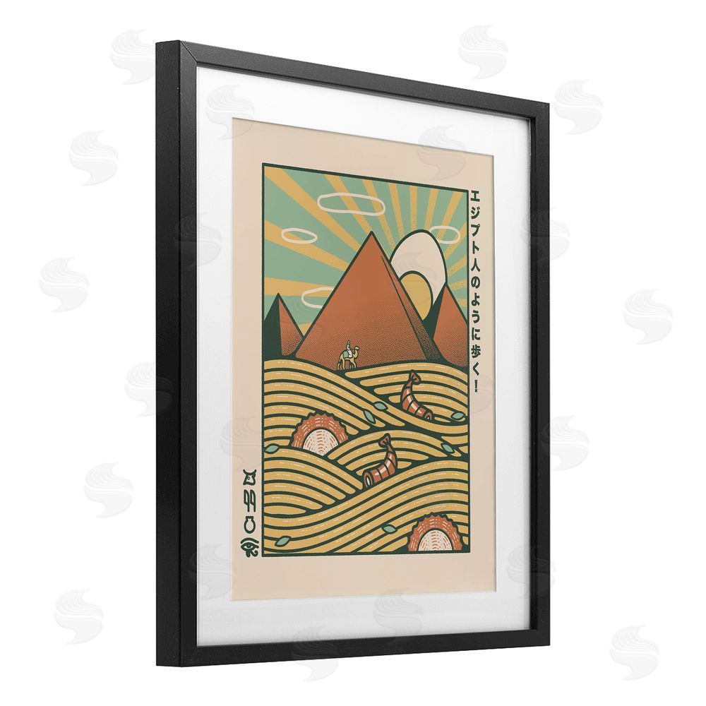 Tobe Fonseca Egyptian Ramen Pyramids Black Framed Print Under Glass Wall Art