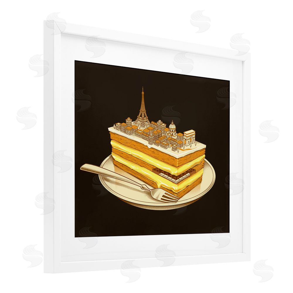 Tobe Fonseca Hungry For Travels Paris White Framed Print Under Glass Wall Art