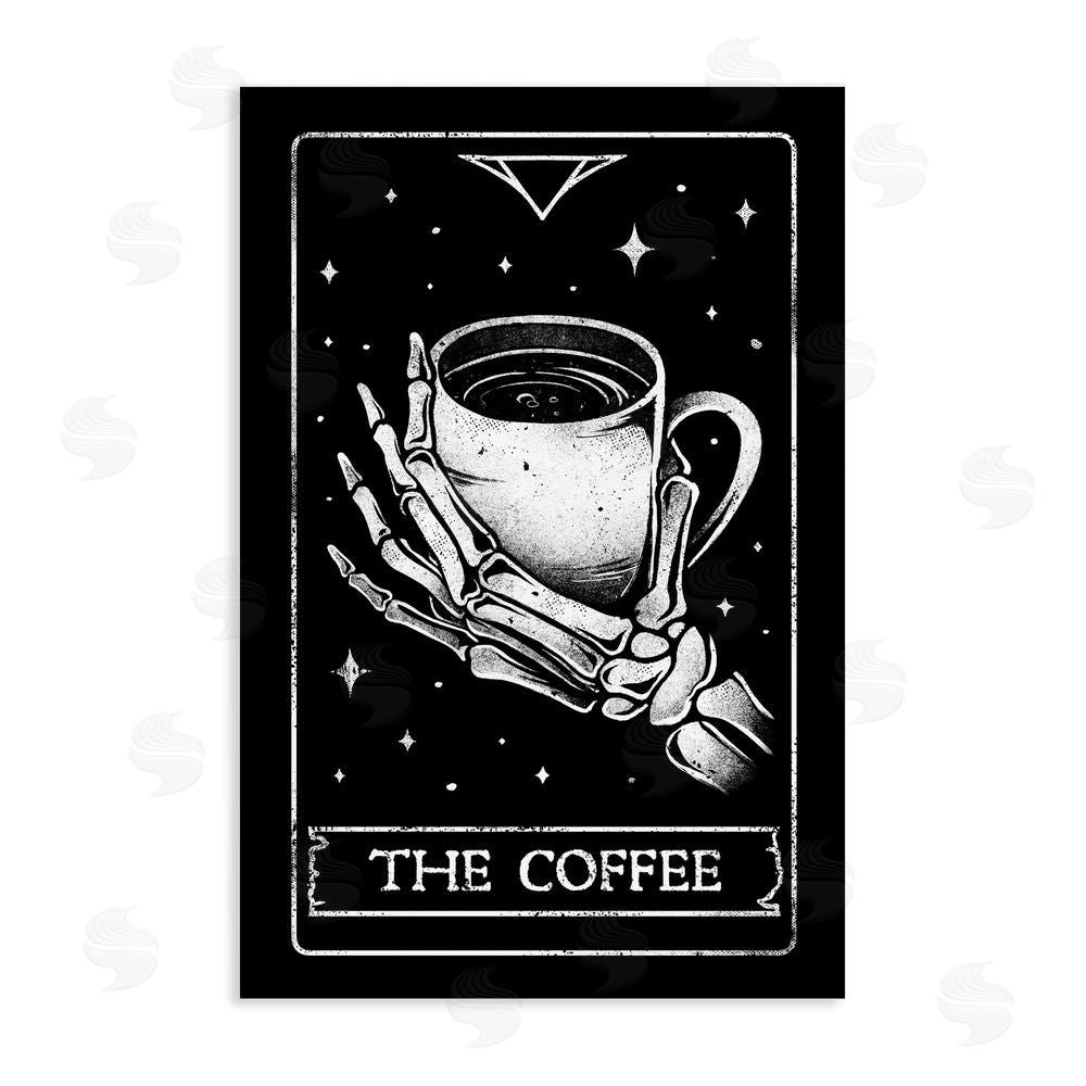 EduEly Designs The Coffee Tarot Card Stretched Canvas Wall Art Print