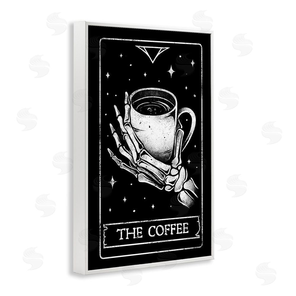 EduEly Designs The Coffee Tarot Card White Framed Giclee Wall Art Print