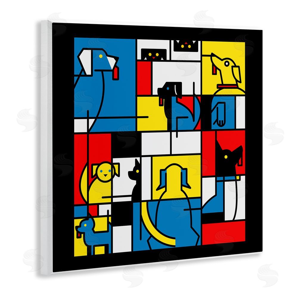 Tobe Fonseca Color Block Dogs Abstract Wooden Wall Plaque Art Print