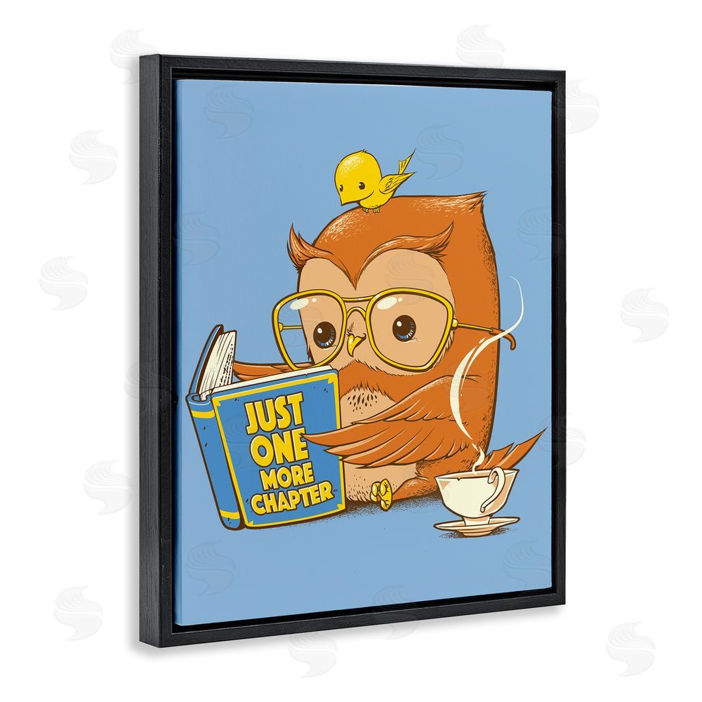 Tobe Fonseca One More Chapter Owl Black Floating Frame Canvas Wall Art Print