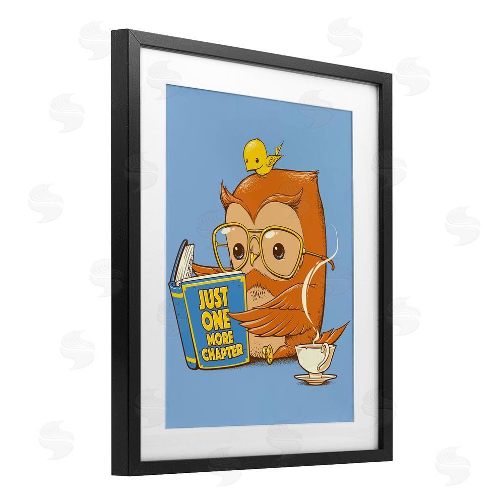 Tobe Fonseca One More Chapter Owl Black Framed Print Under Glass Wall Art