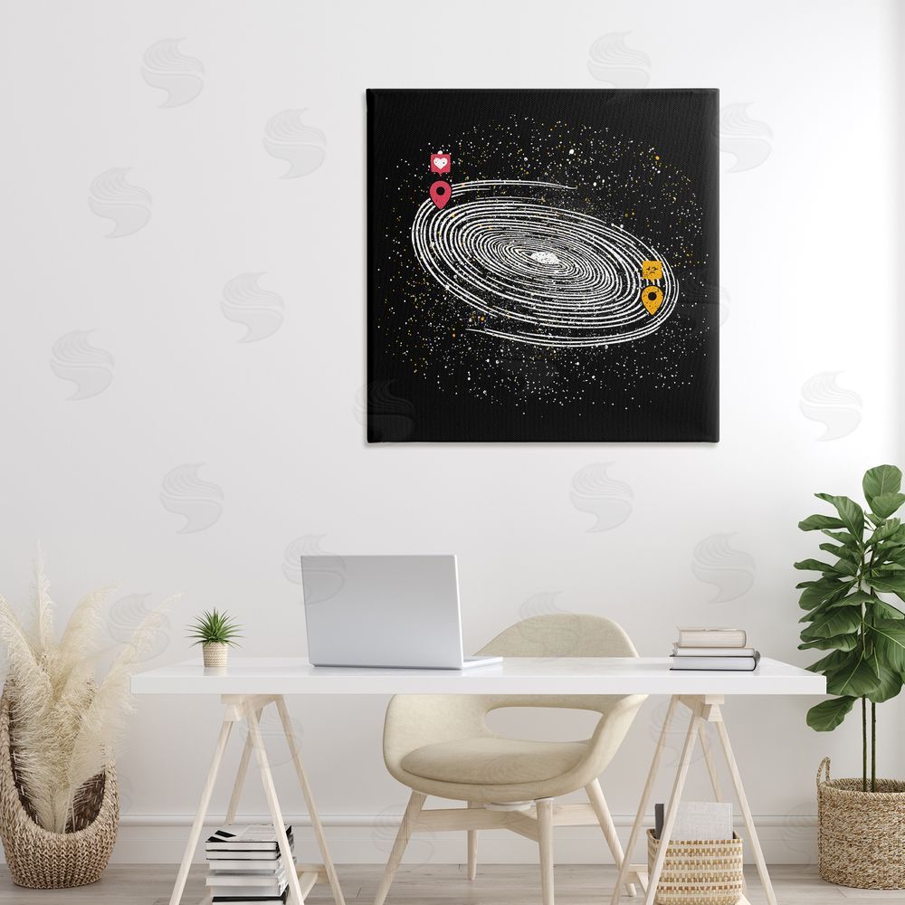 Tobe Fonseca Love Long Distance Stretched Canvas Wall Art in Room