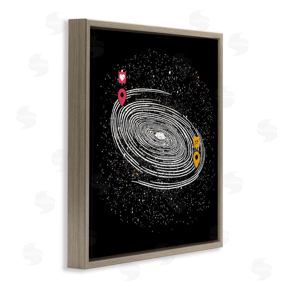 Tobe Fonseca Love Long Distance Brown Floating Frame Canvas Wall Art Print