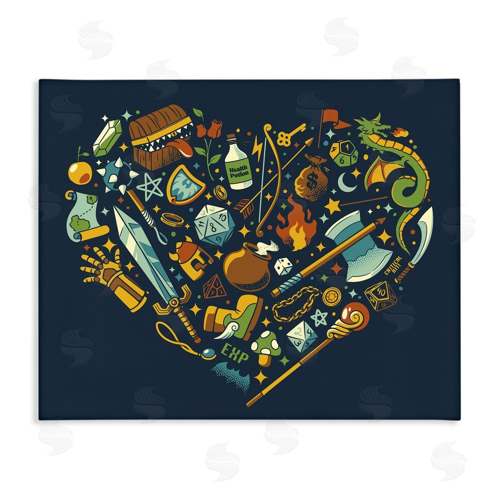 Tobe Fonseca Board Game RPG Trinkets Stretched Canvas Wall Art Print