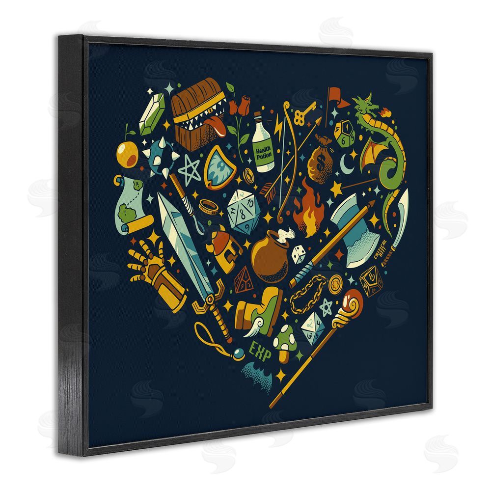 Tobe Fonseca Board Game RPG Trinkets Black Framed Giclee Wall Art Print