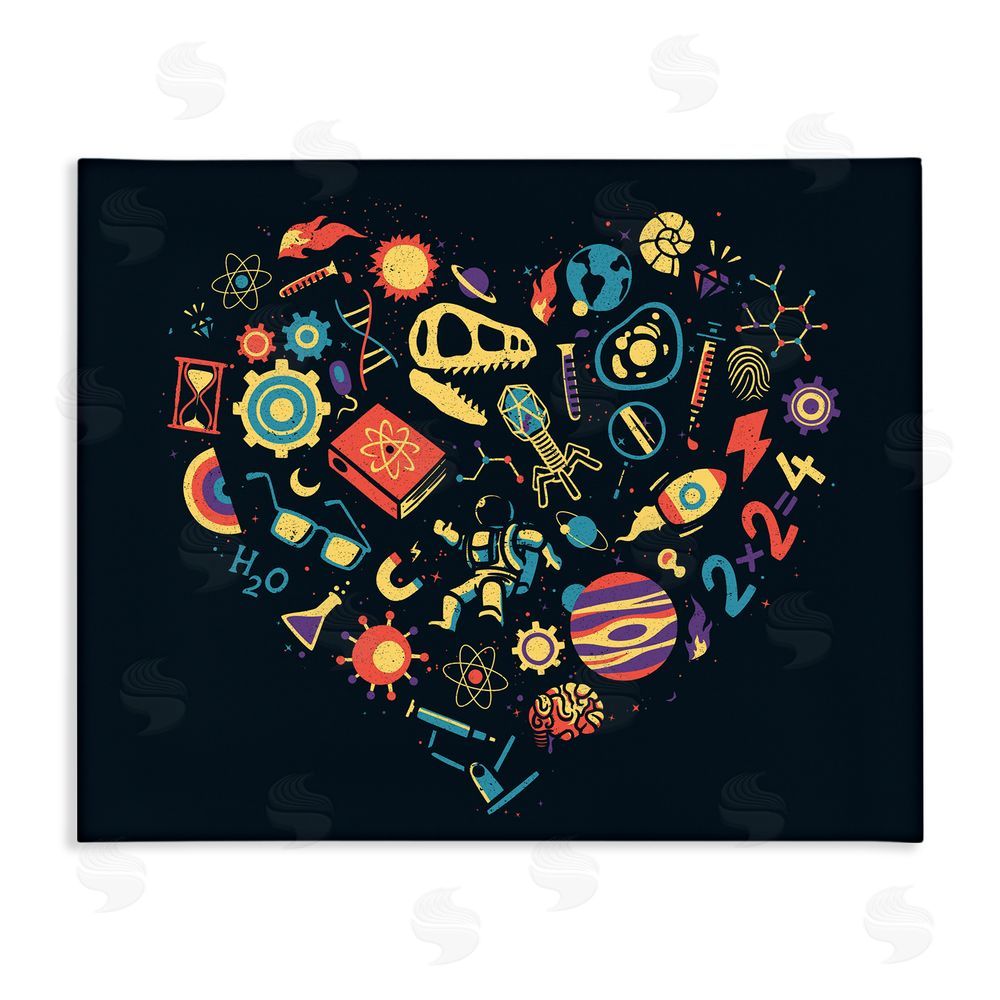 Tobe Fonseca Retro Science Heart Stretched Canvas Wall Art Print