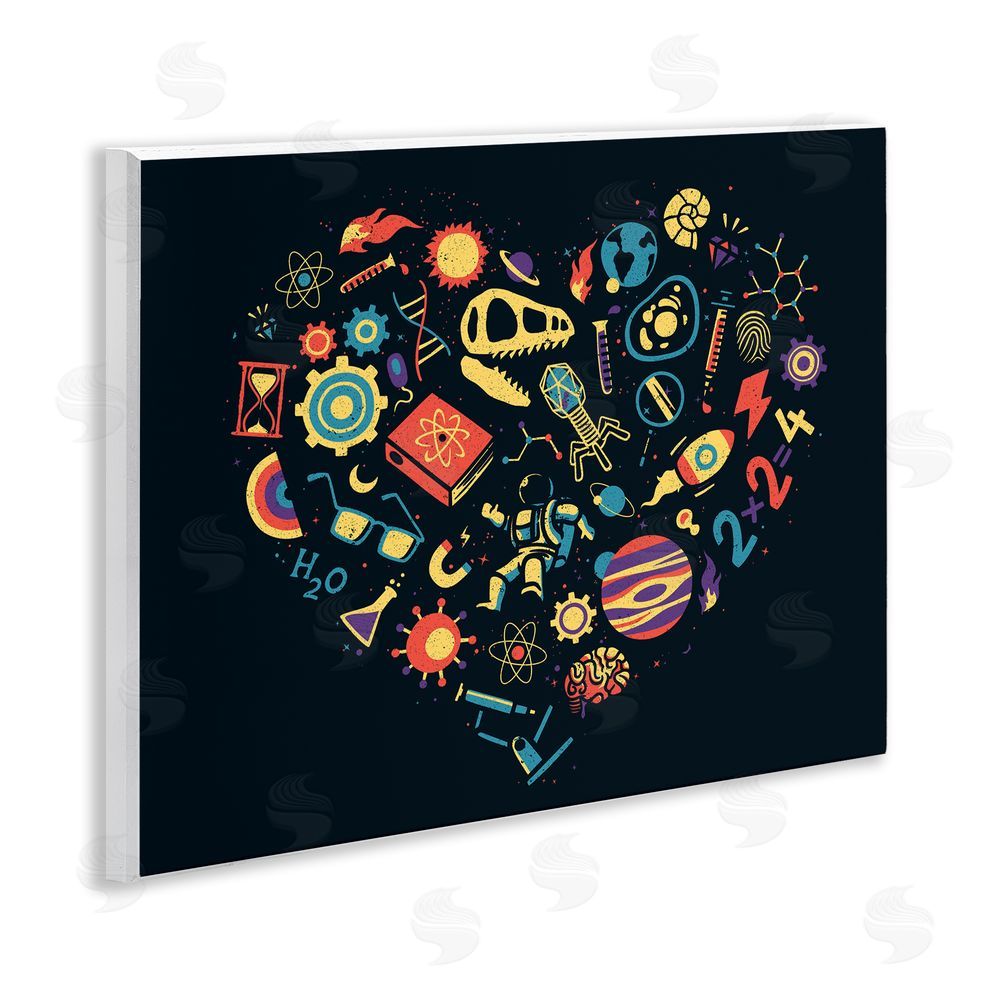 Tobe Fonseca Retro Science Heart Wooden Wall Plaque Art Print