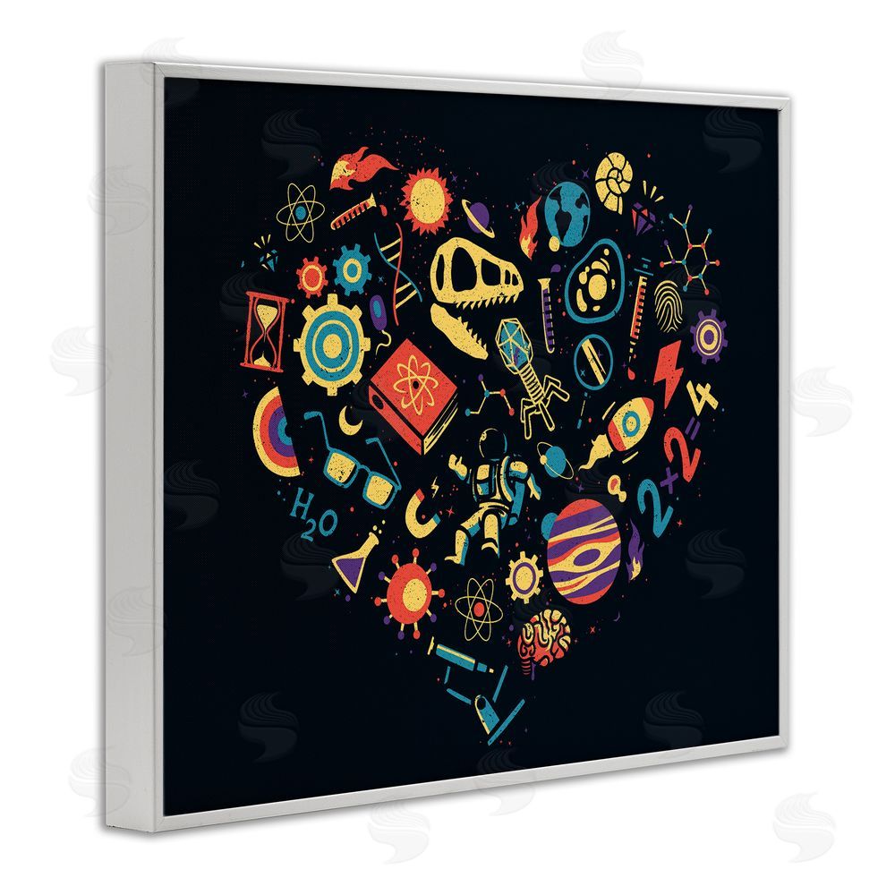 Tobe Fonseca Retro Science Heart White Framed Giclee Wall Art Print