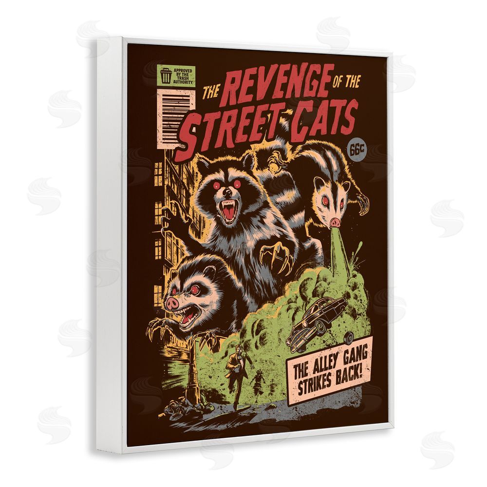 EduEly Designs Revenge Of Street Cats White Framed Giclee Wall Art Print