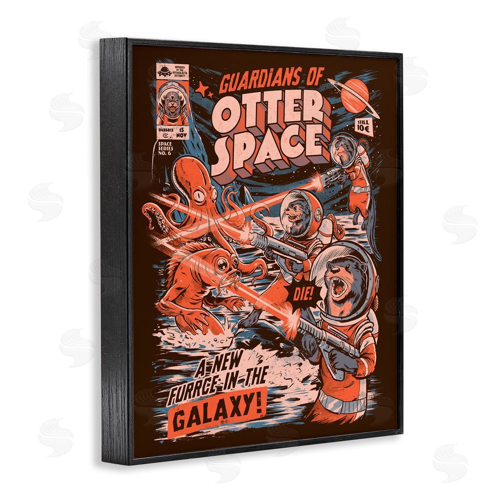 EduEly Designs Guardians Of Otter Space Retro Black Framed Giclee Wall Art Print