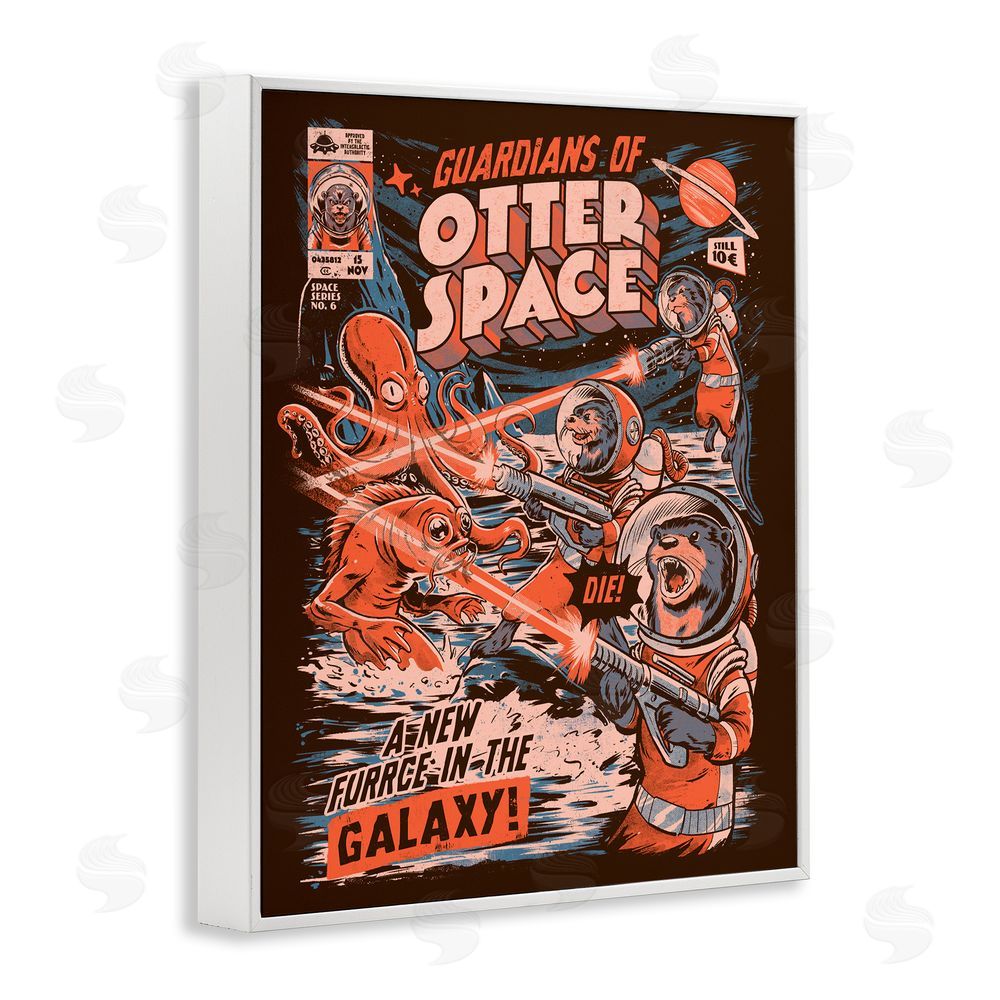 EduEly Designs Guardians Of Otter Space Retro White Framed Giclee Wall Art Print
