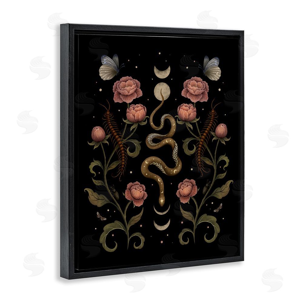 Episodic Drawings Serpentine Garden Symmetry Black Floating Frame Canvas Wall Art Print