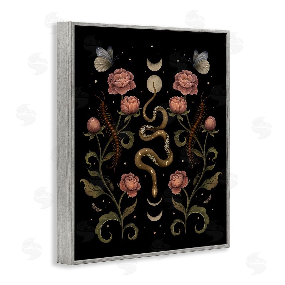 Episodic Drawings Serpentine Garden Symmetry Gray Framed Giclee Wall Art Print