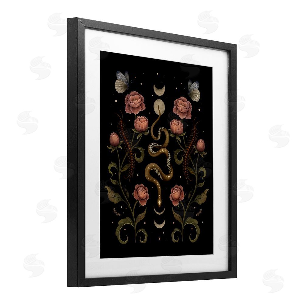Episodic Drawings Serpentine Garden Symmetry Black Framed Print Under Glass Wall Art