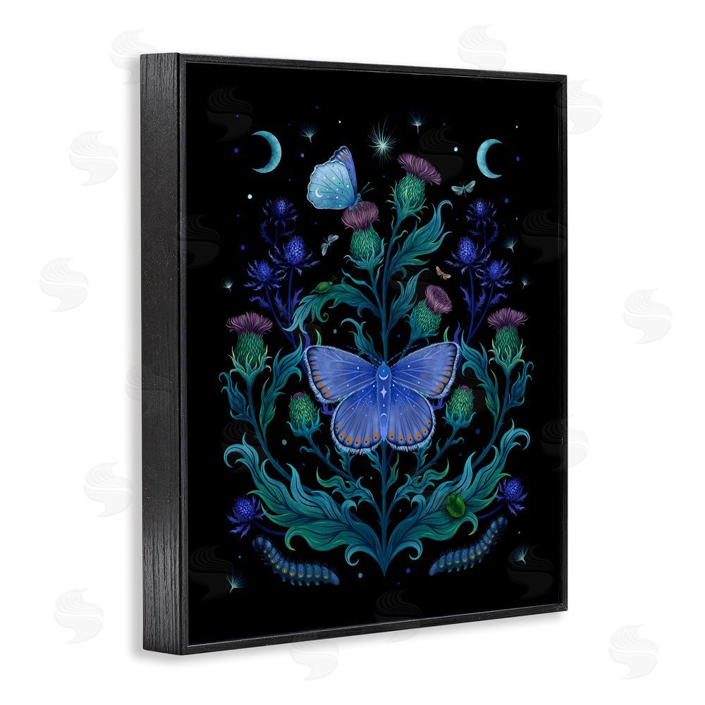 Episodic Drawings Thistles & Insects at Night Black Framed Giclee Wall Art Print