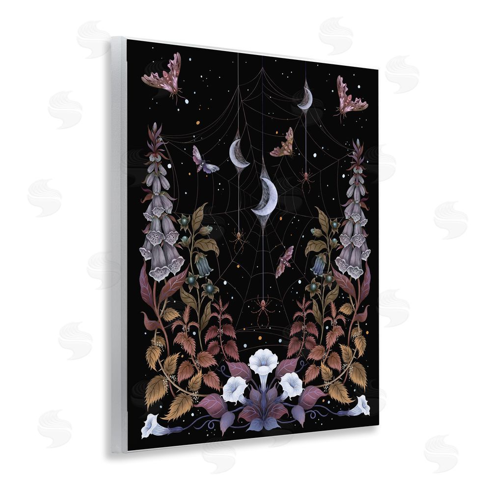 Episodic Drawings Witch Garden with Spider Webs Wooden Wall Plaque Art Print