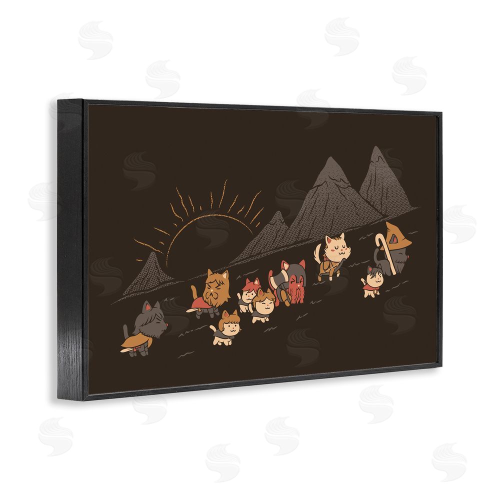 Tobe Fonseca Iconic Furrowship Of Ring Cats Black Framed Giclee Wall Art Print
