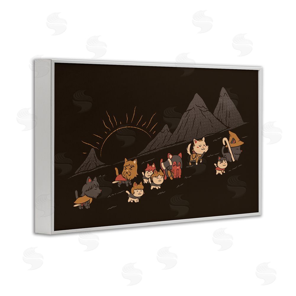 Tobe Fonseca Iconic Furrowship Of Ring Cats White Framed Giclee Wall Art Print