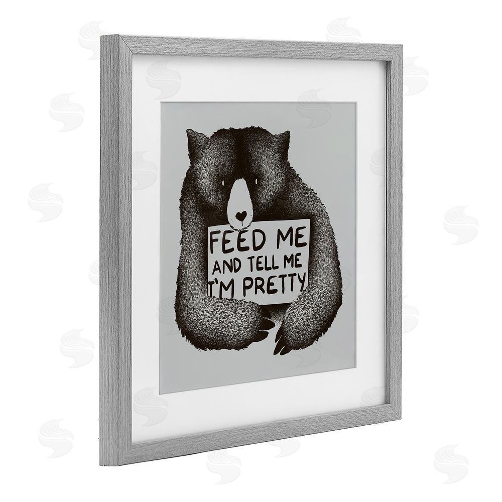 Tobe Fonseca Feed & Tell Me I'm Pretty Gray Framed Print Under Glass Wall Art