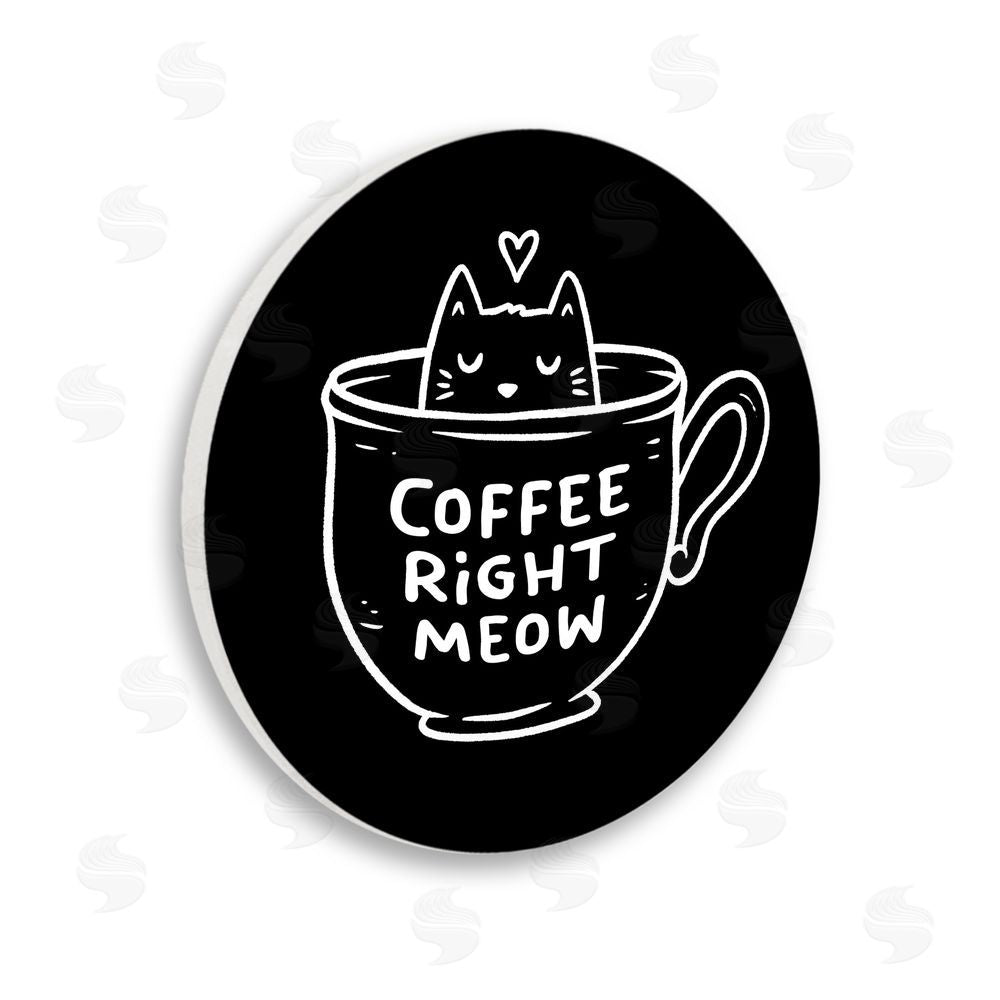 EduEly Designs Coffee Right Meow Wooden Wall Plaque Art Print