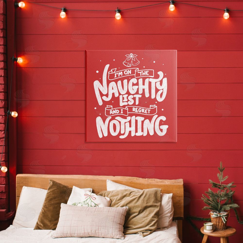 Tobe Fonseca Naughty List Regret Nothing Stretched Canvas Wall Art in Room