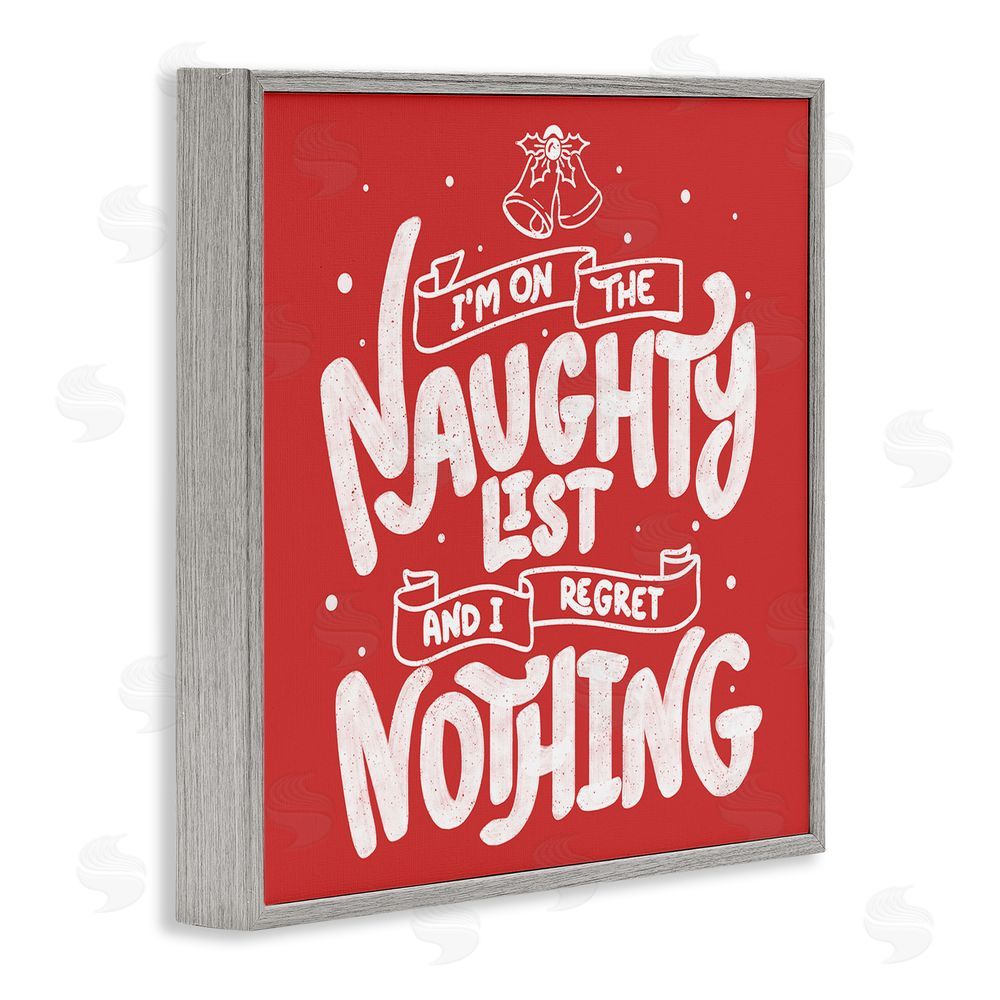 Tobe Fonseca Naughty List Regret Nothing Gray Framed Giclee Wall Art Print