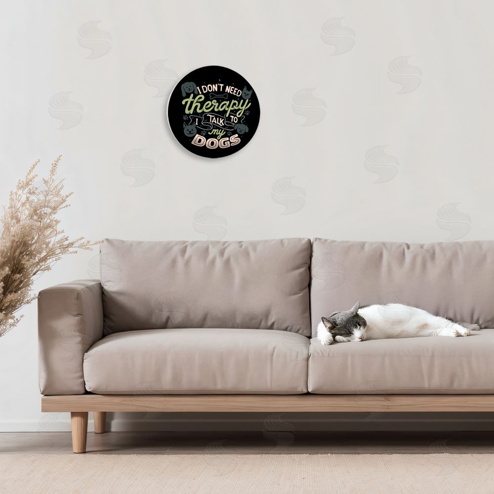 Tobe Fonseca Don't Need Therapy Talk To Dogs Wooden Wall Plaque Art Print in Room