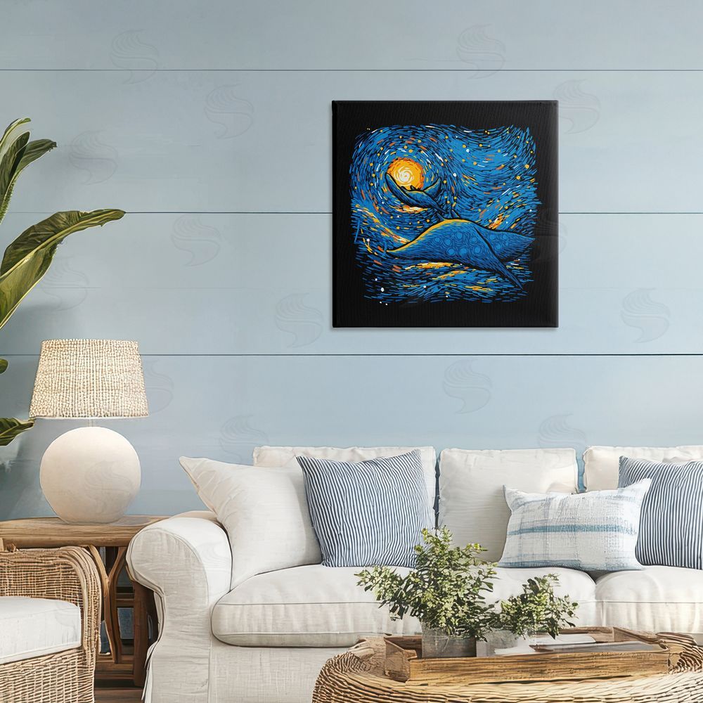 Tobe Fonseca Impressionist Manta Rays Stretched Canvas Wall Art in Room