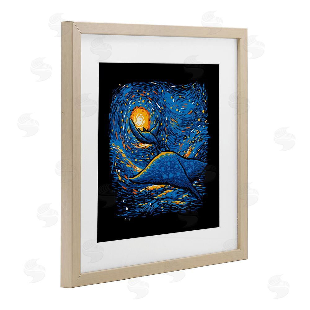Tobe Fonseca Impressionist Manta Rays Brown Framed Print Under Glass Wall Art