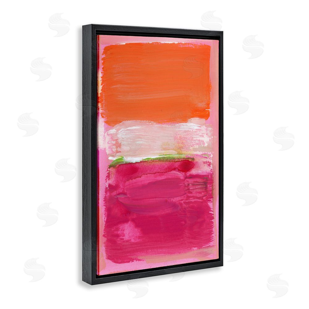 Stacy Milrany Magenta Beneath Tangerine Orange Black Floating Frame Canvas Wall Art Print