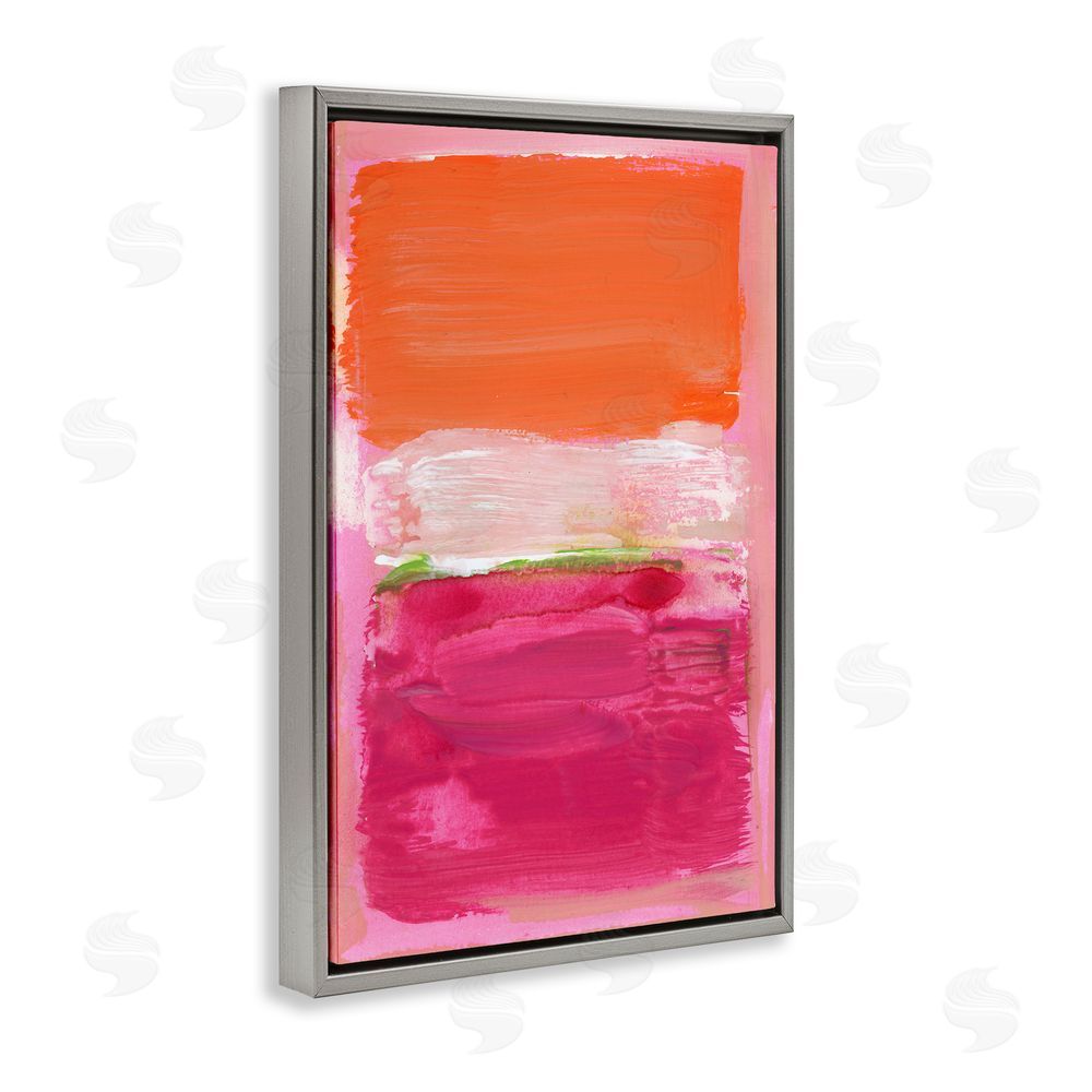 Stacy Milrany Magenta Beneath Tangerine Orange Gray Floating Frame Canvas Wall Art Print