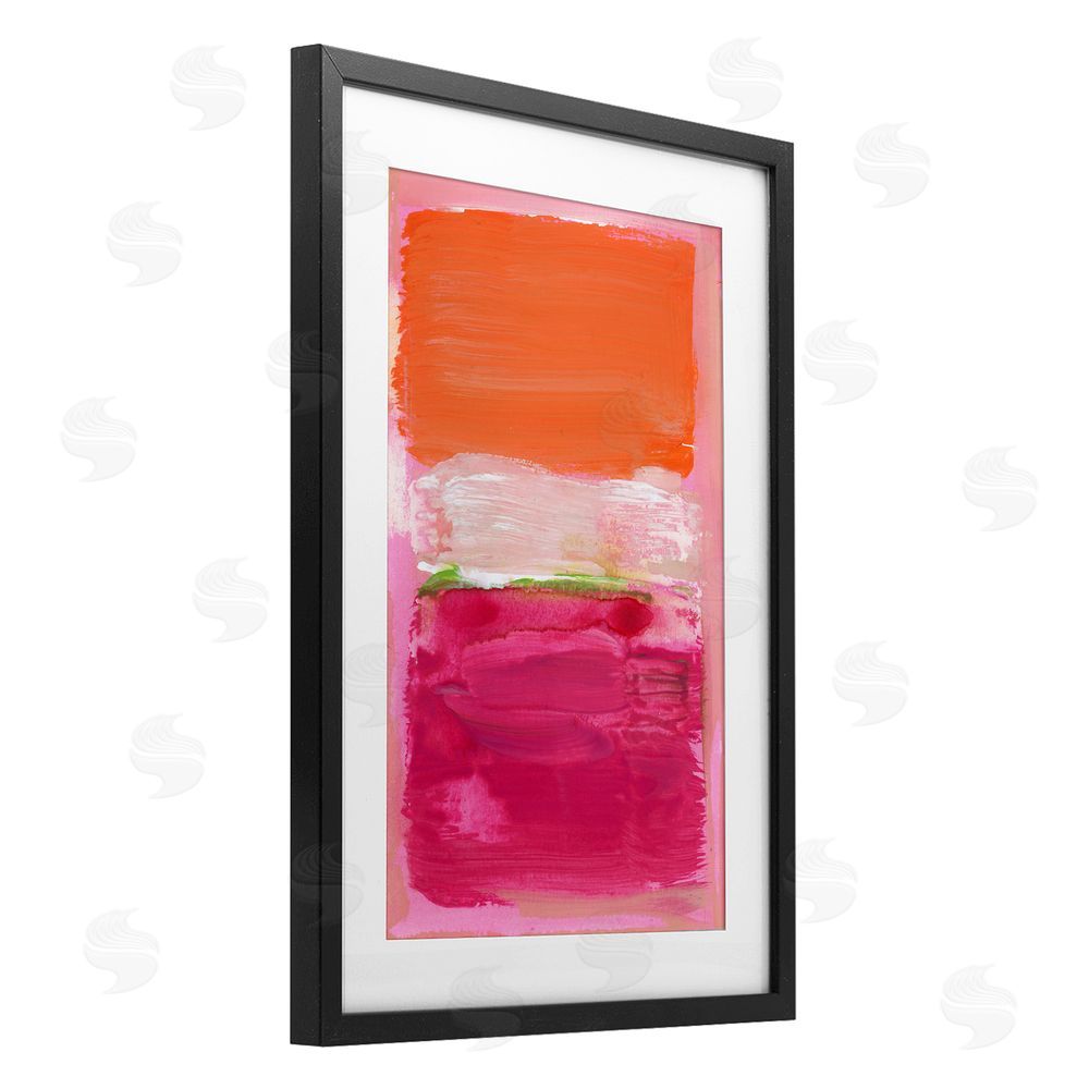 Stacy Milrany Magenta Beneath Tangerine Orange Black Framed Print Under Glass Wall Art