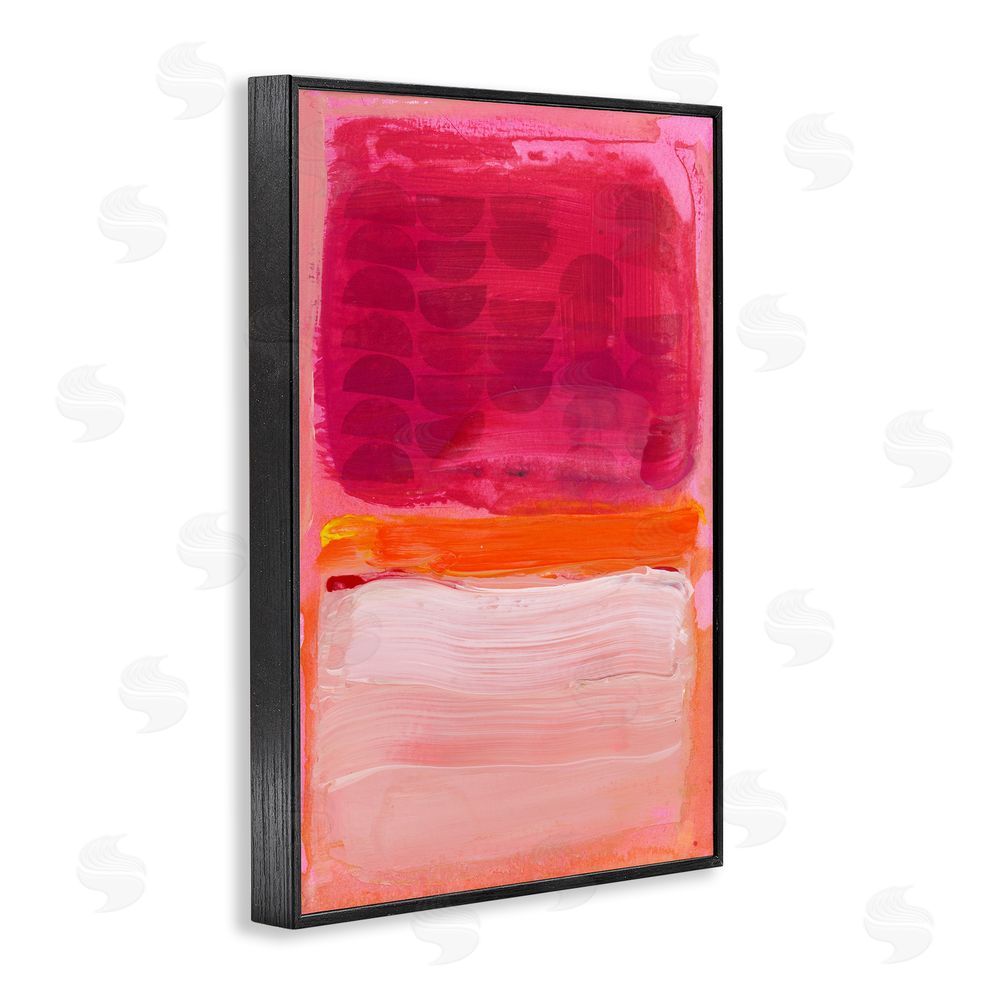 Stacy Milrany Vibrant Magenta Over Orange Black Framed Giclee Wall Art Print