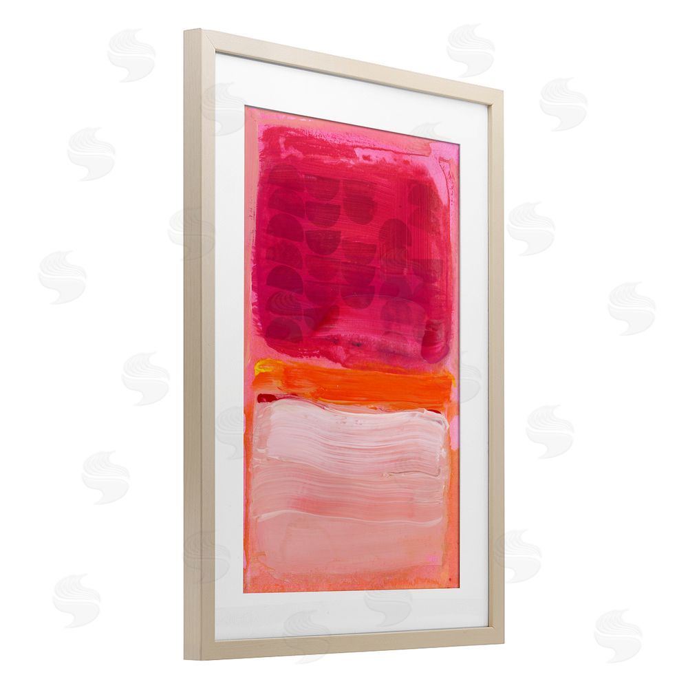 Stacy Milrany Vibrant Magenta Over Orange Brown Framed Print Under Glass Wall Art