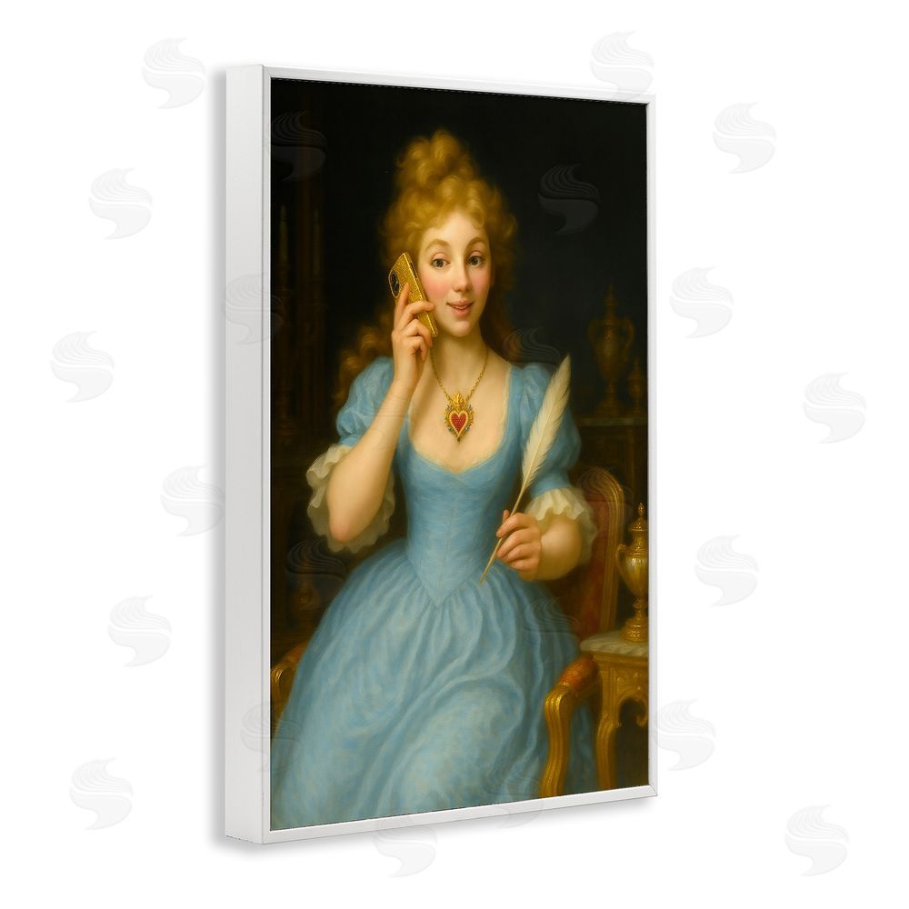 Grotto Studios May I Take A Message White Framed Giclee Wall Art Print