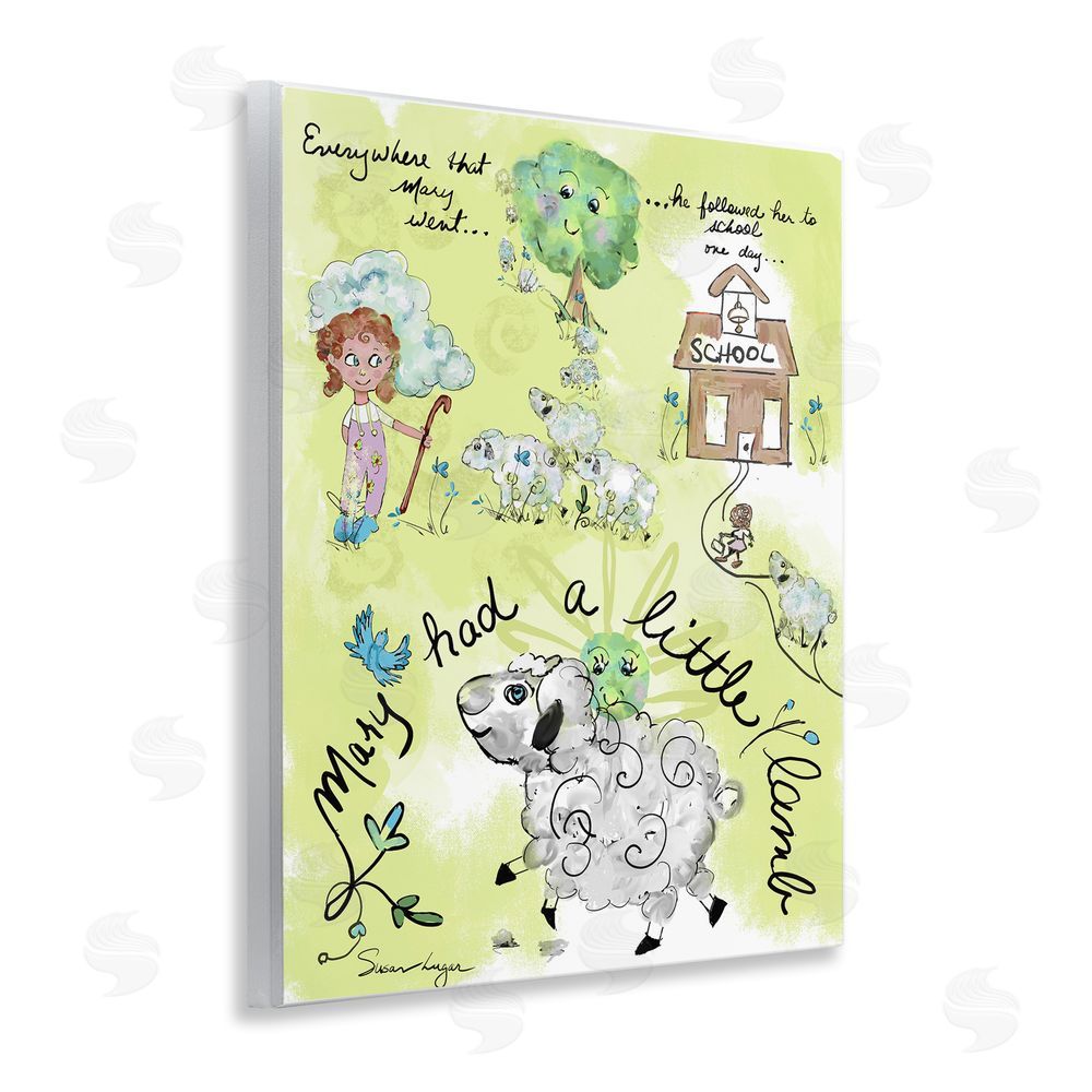 Susan Lugar Little Lamb Nursery Rhyme Wall Plaque Art Print
