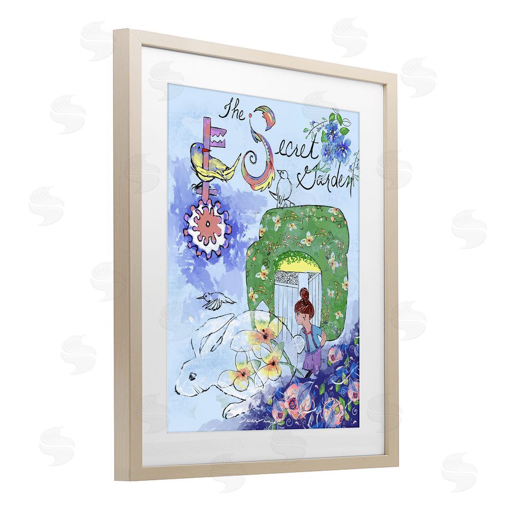 Susan Lugar Secret Garden Folk Illustration Birch Framed Print Under Glass Wall Art