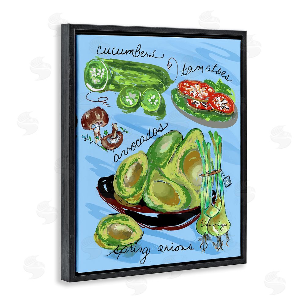 Susan Lugar Fresh Produce Collection Black Floating Frame Canvas Wall Art Print