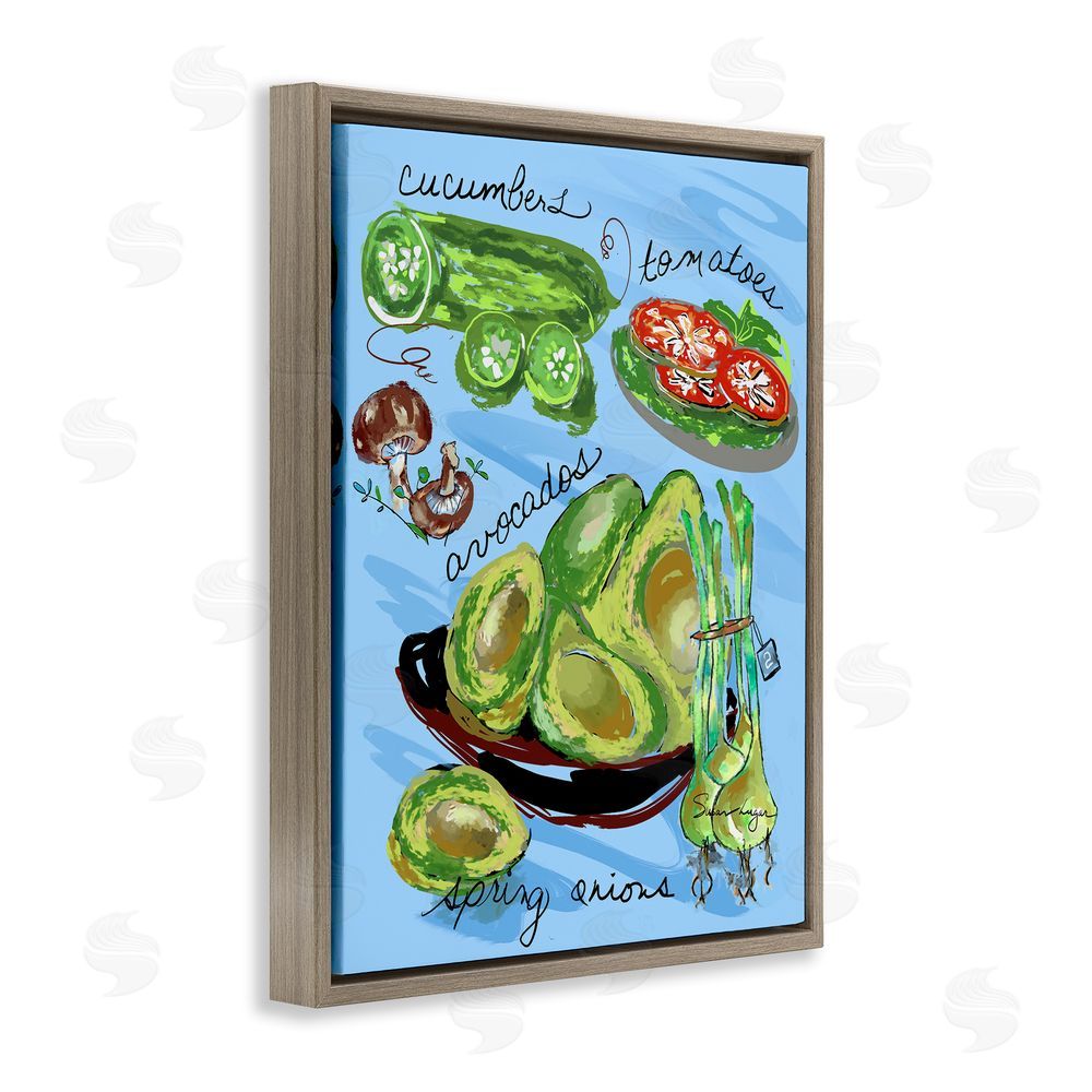 Susan Lugar Fresh Produce Collection Brown Floating Frame Canvas Wall Art Print