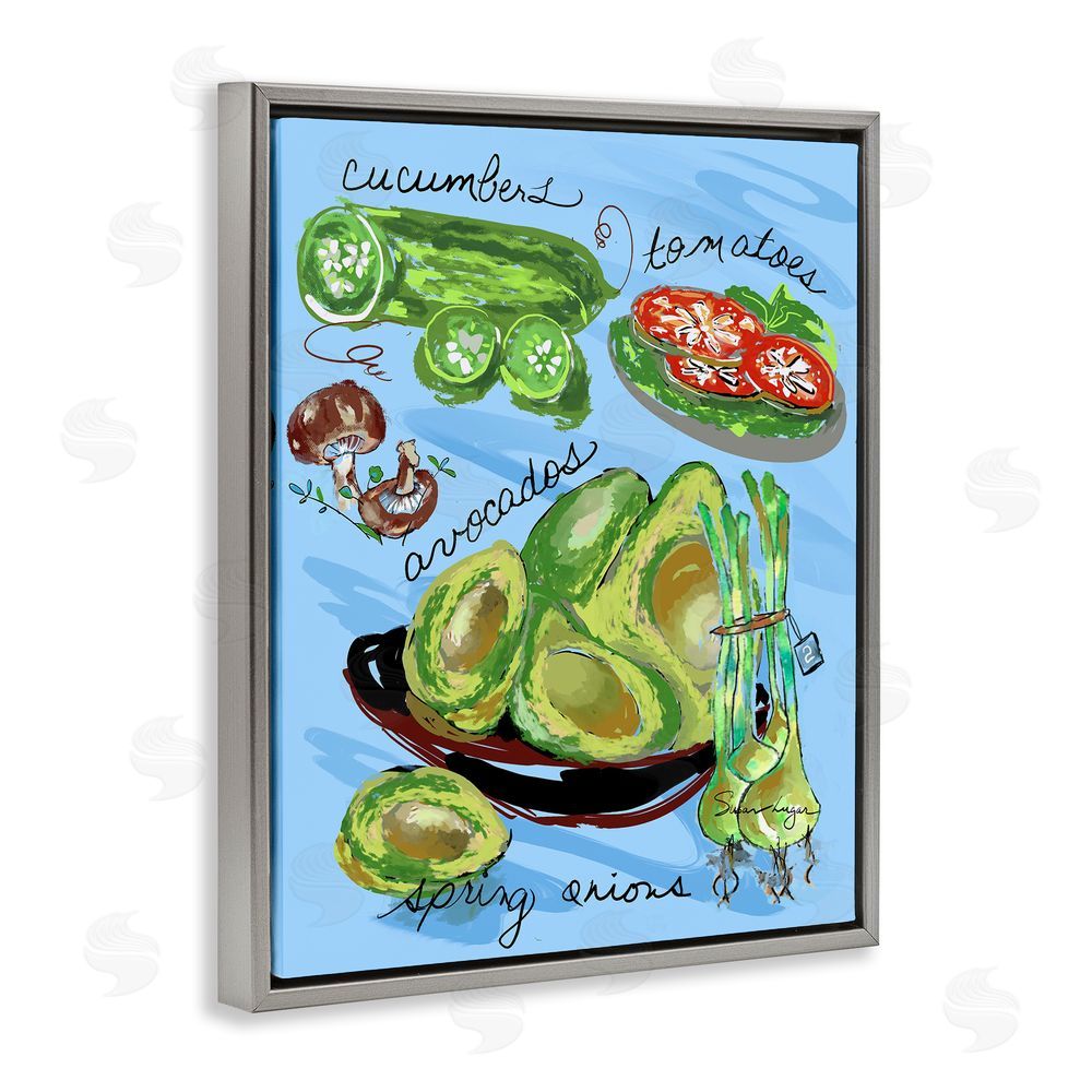 Susan Lugar Fresh Produce Collection Gray Floating Frame Canvas Wall Art Print
