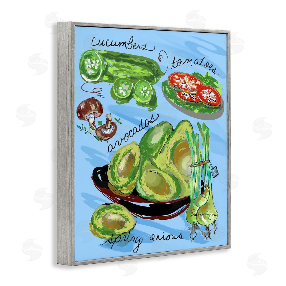 Susan Lugar Fresh Produce Collection Gray Framed Giclee Wall Art Print