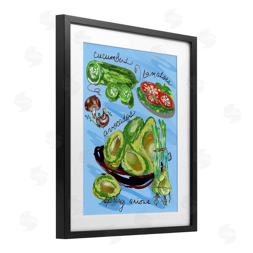 Susan Lugar Fresh Produce Collection Black Framed Print Under Glass Wall Art