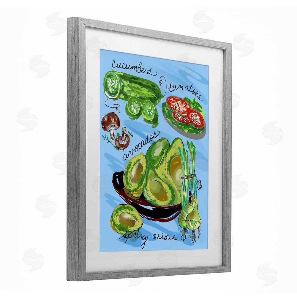 Susan Lugar Fresh Produce Collection Gray Framed Print Under Glass Wall Art