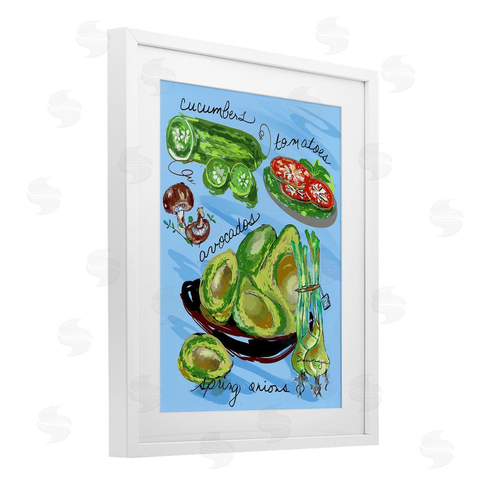 Susan Lugar Fresh Produce Collection White Framed Print Under Glass Wall Art
